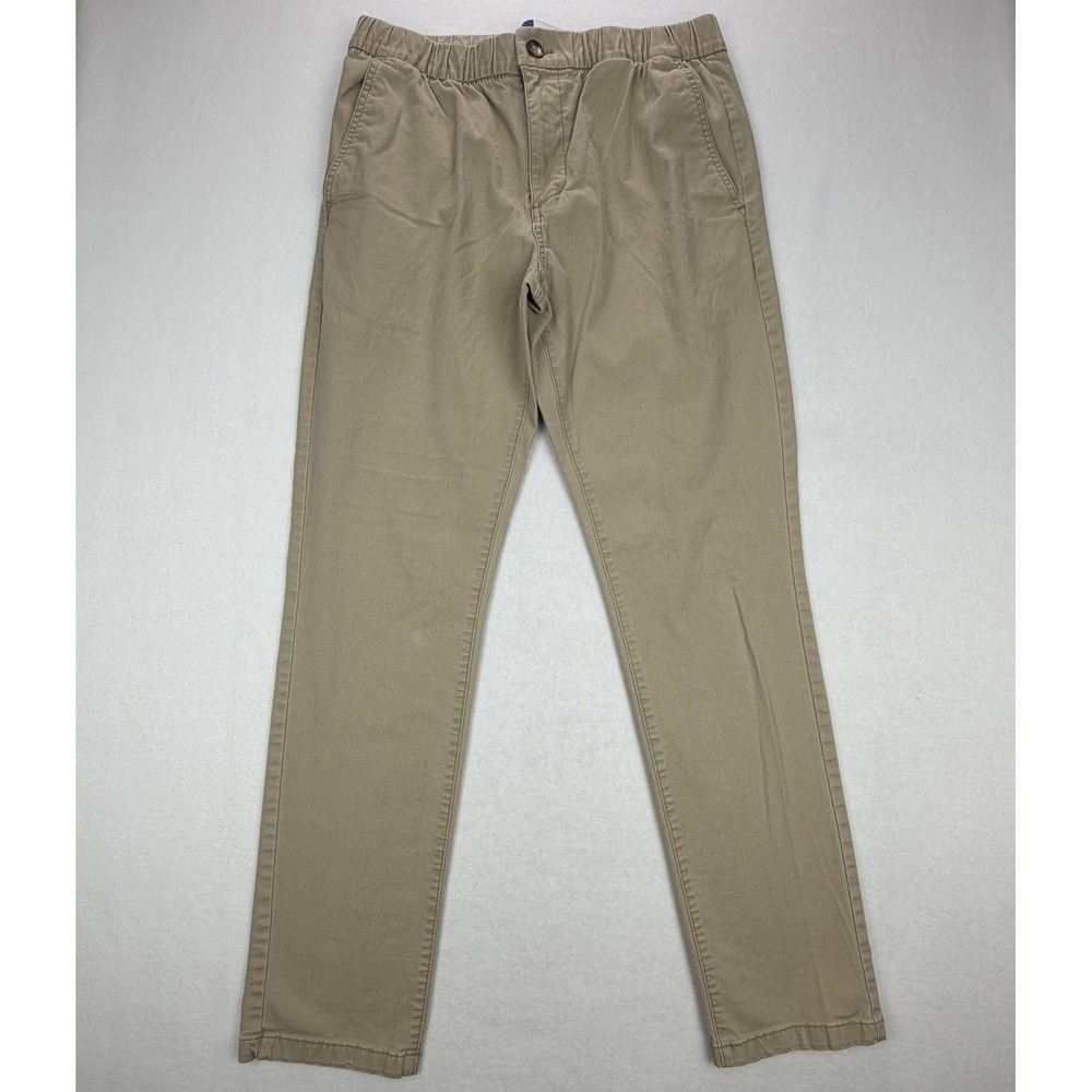 Old Navy Mens Slim Built-In Flex Khaki Chino Pants Elastic Waist Tan Medium